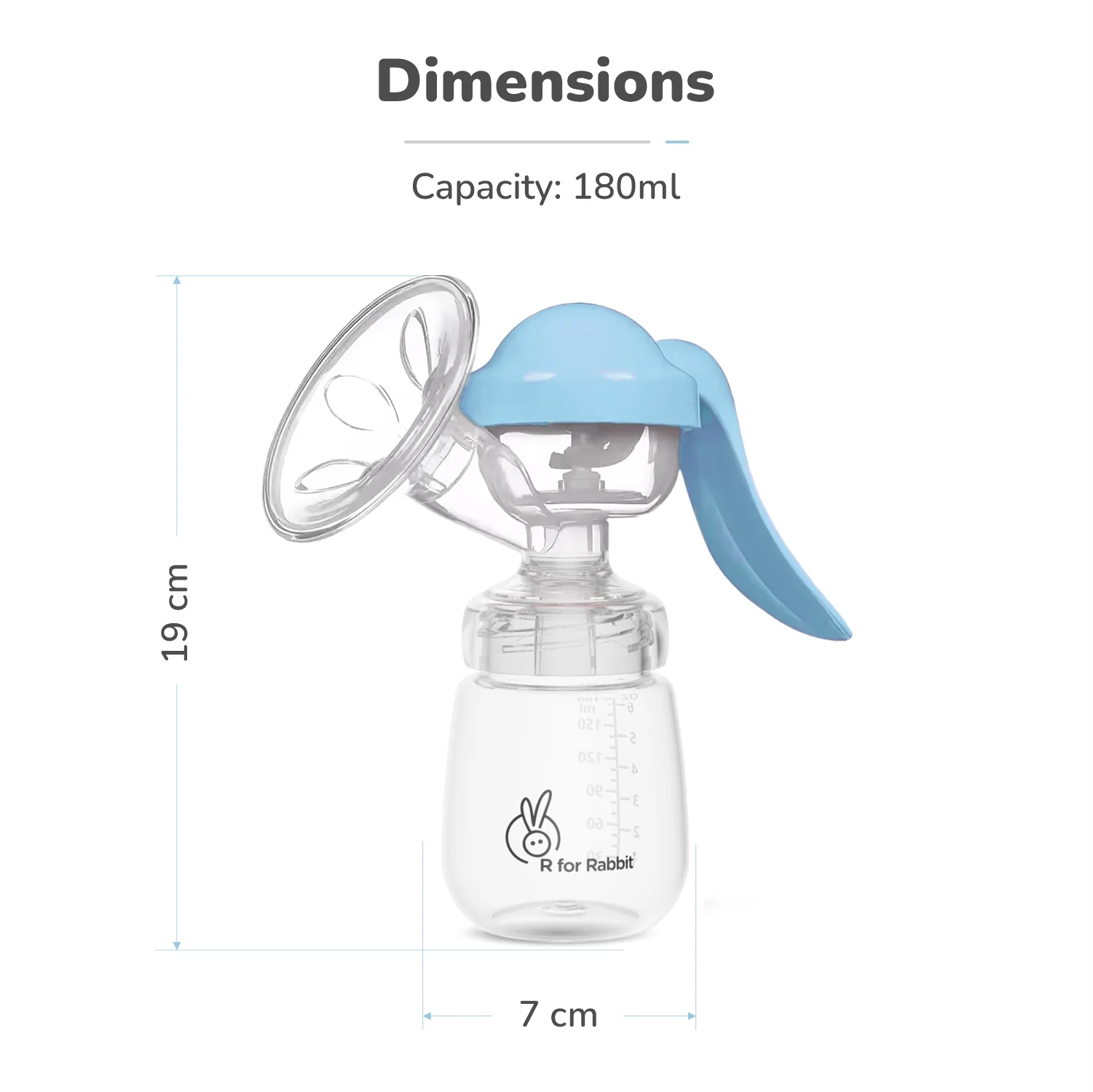 First Feed Cozy Manual Feeding Breast Pump With 2 Suction Level Adjustment - Sky Blue - Image 8