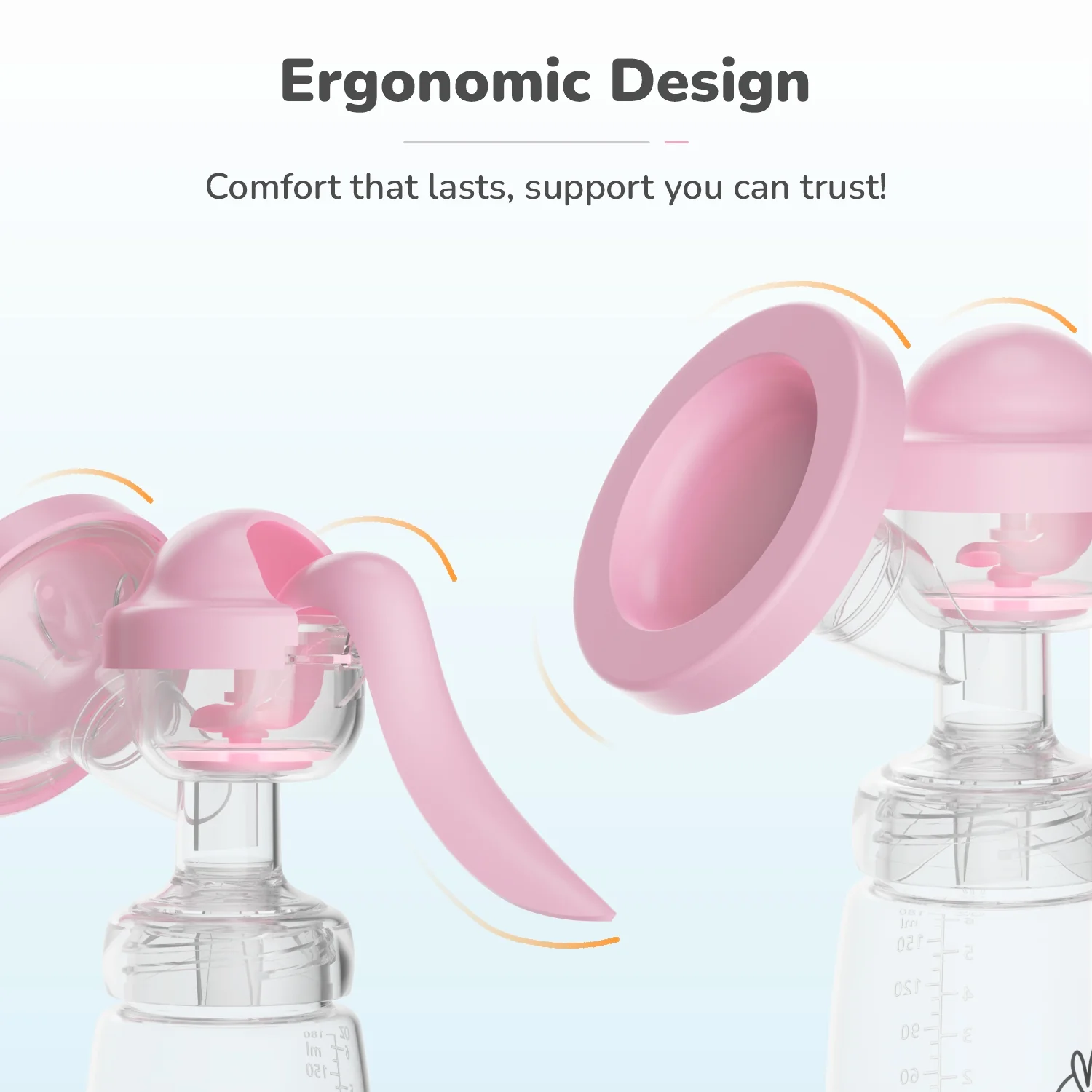 First Feed Cozy Manual Feeding Breast Pump With 2 Suction Level Adjustment - Blush Pink - Image 5