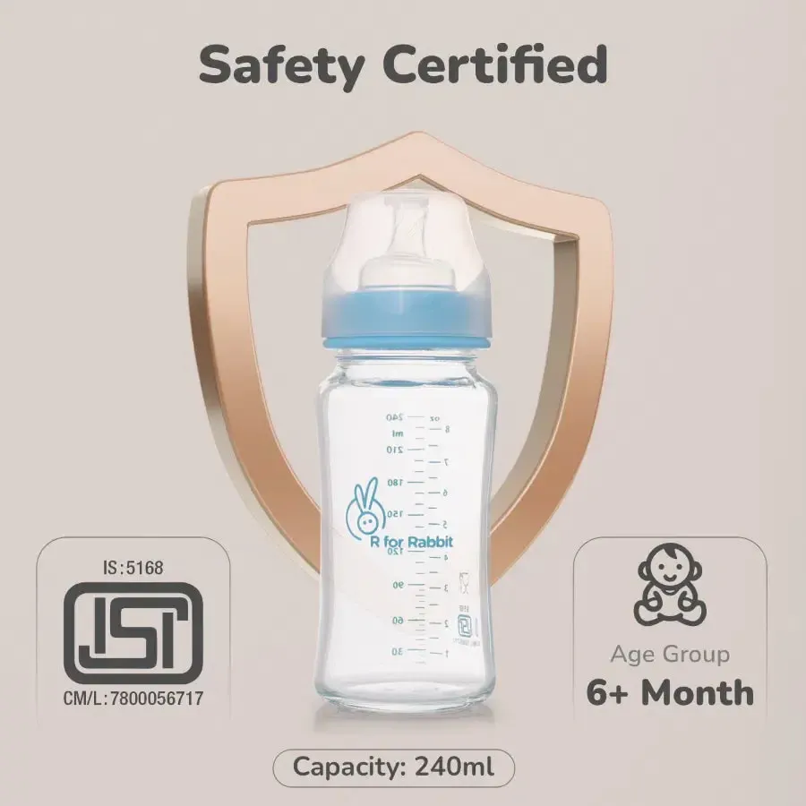 Glass Feeding Bottle 240 ml - Lake Blue - Image 6