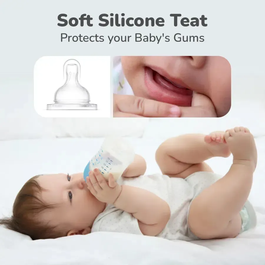 Glass Feeding Bottle 120 ml - Lake Blue - Image 4