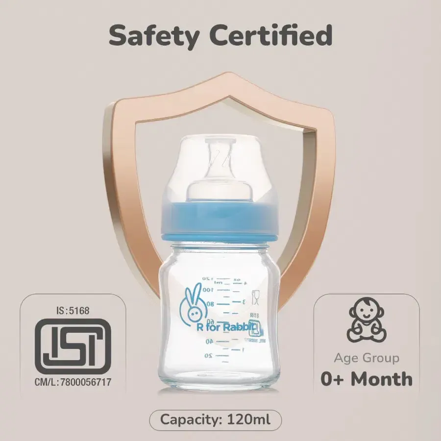 Glass Feeding Bottle 120 ml - Lake Blue - Image 6