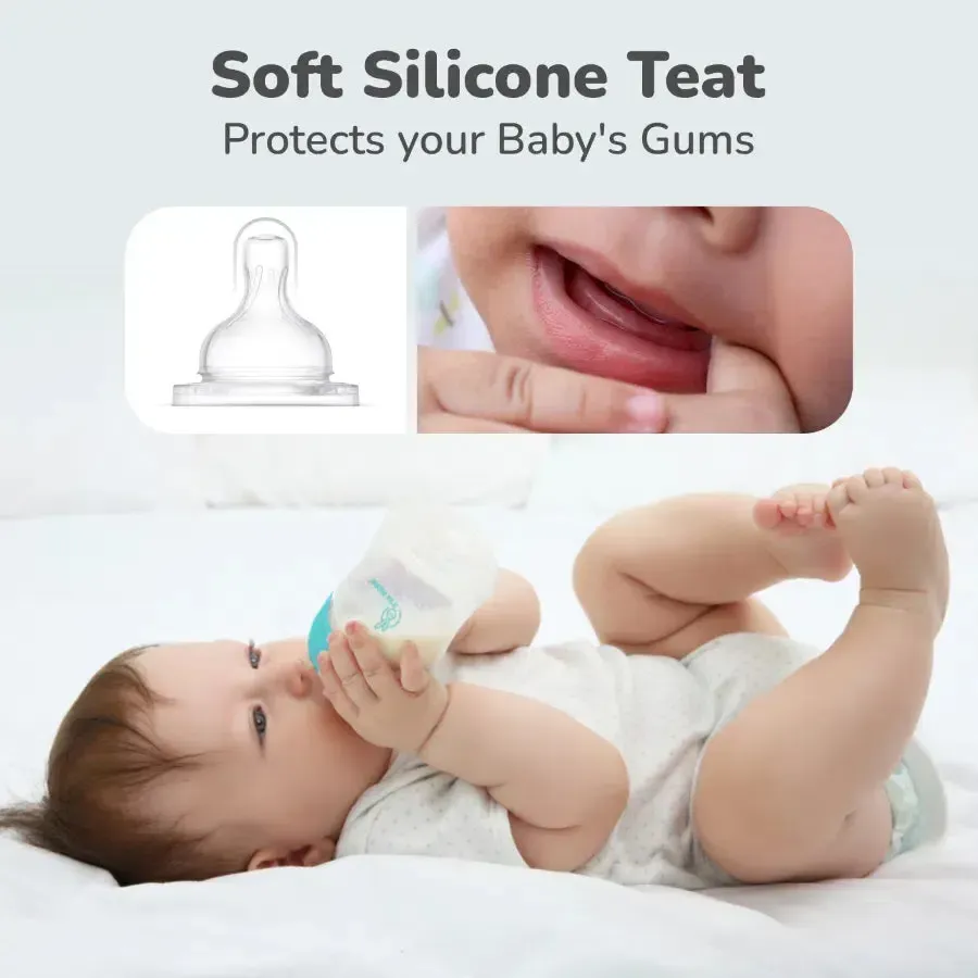 First feed 150 ml PP Feeding Bottle - Sea Green - Image 4