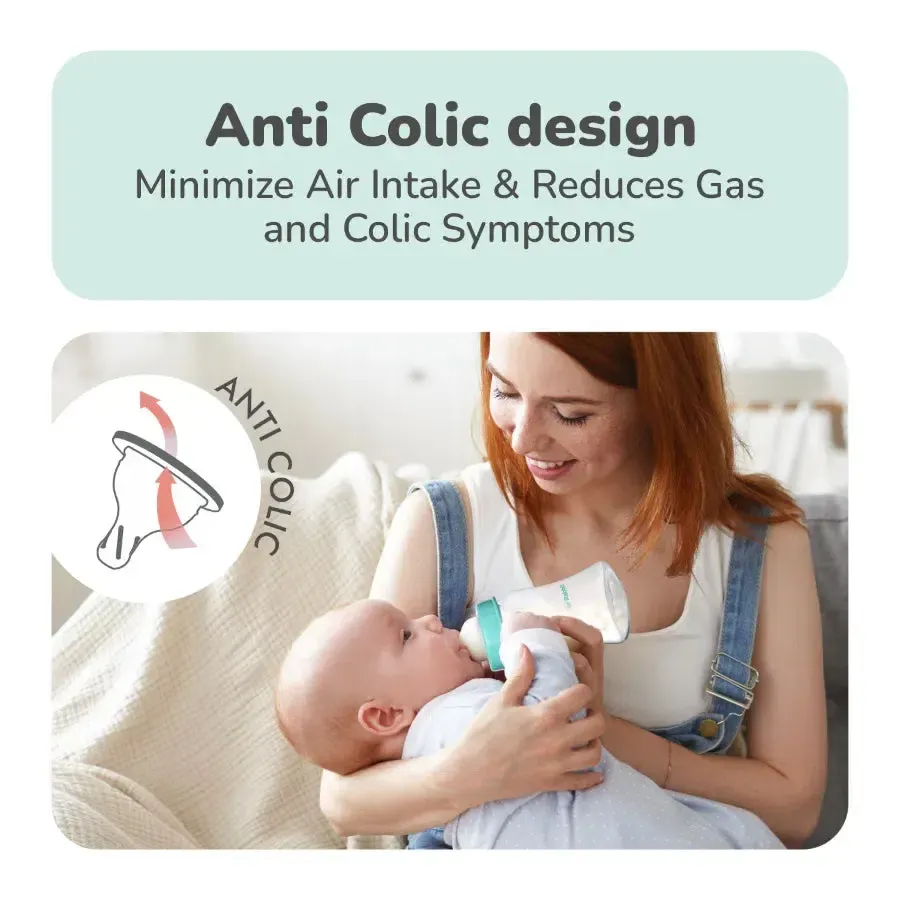 First feed 250 ml PP Feeding Bottle - Sea Green - Image 3