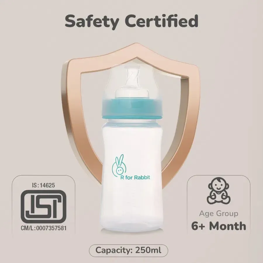 First feed 250 ml PP Feeding Bottle - Sea Green - Image 6
