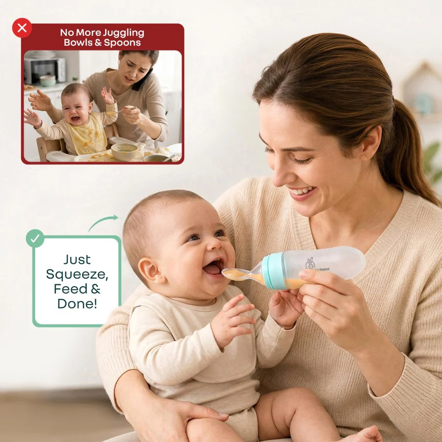 Silicone Feeding Bottle Spoon - Blue - Image 3