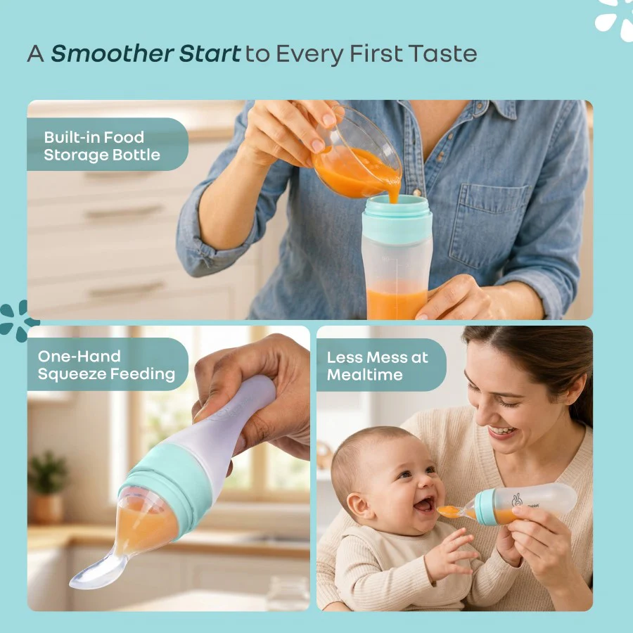 Silicone Feeding Bottle Spoon - Blue - Image 4