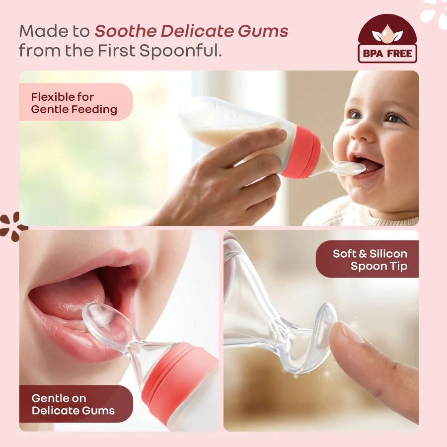 Silicone Feeding Bottle Spoon - Red - Image 2