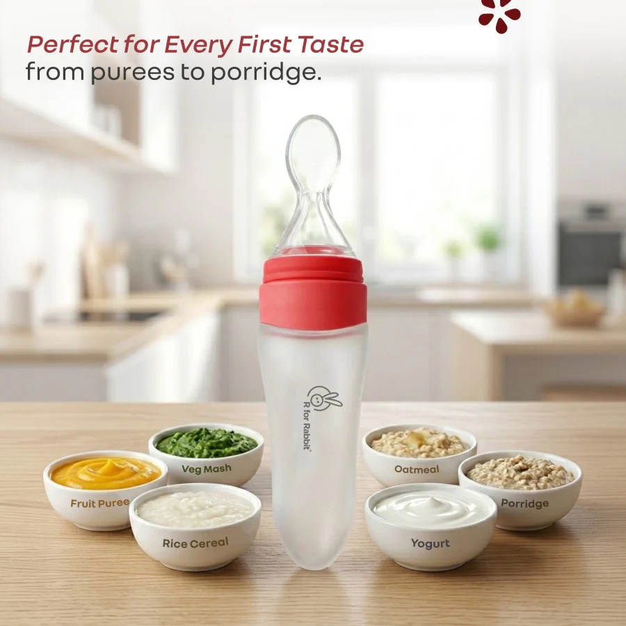 Silicone Feeding Bottle Spoon - Red - Image 7