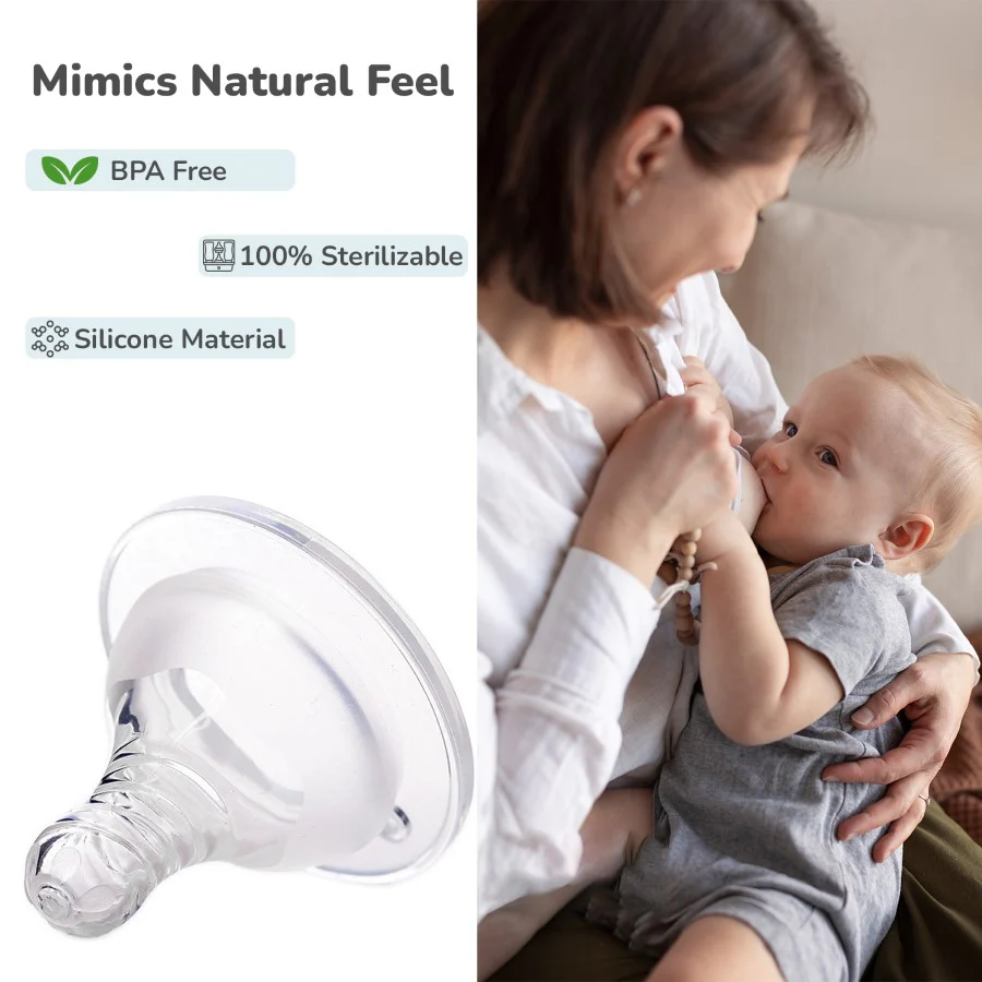 First Feed Soft Silicone Teat for Glass Bottles, PP Bottles, and SS Bottles Pack of 2 - Image 8