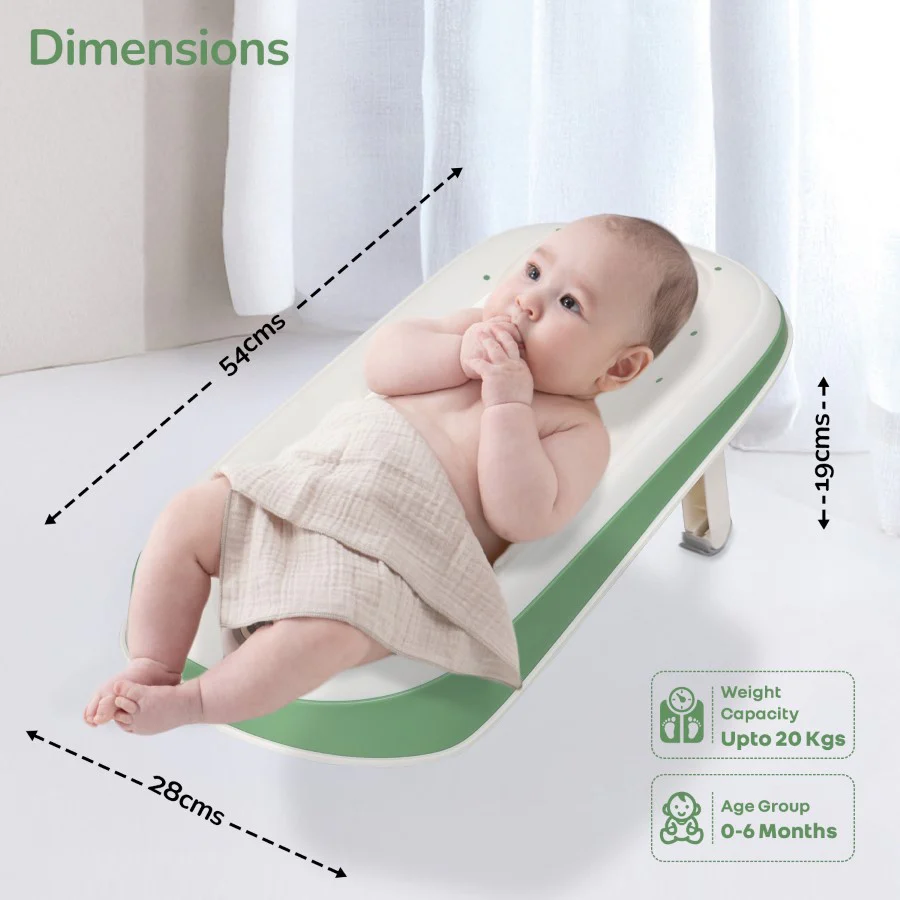 Fun Time Aqua Bath Tub For Kids With 3-Recline Positions - Green - Image 9