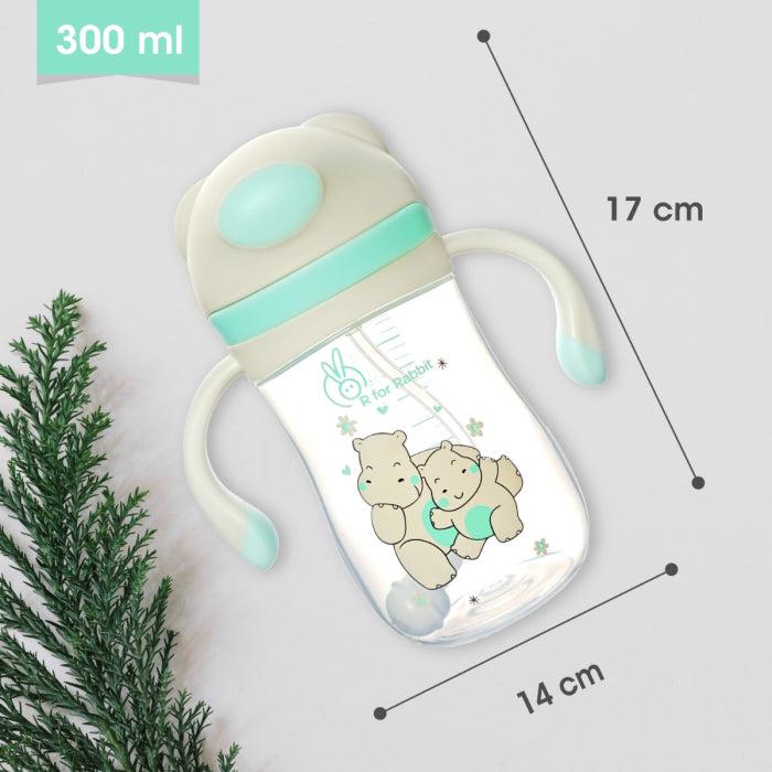 Hippo Straw Sipper Bottle For Babies 300ml - Green - Image 3