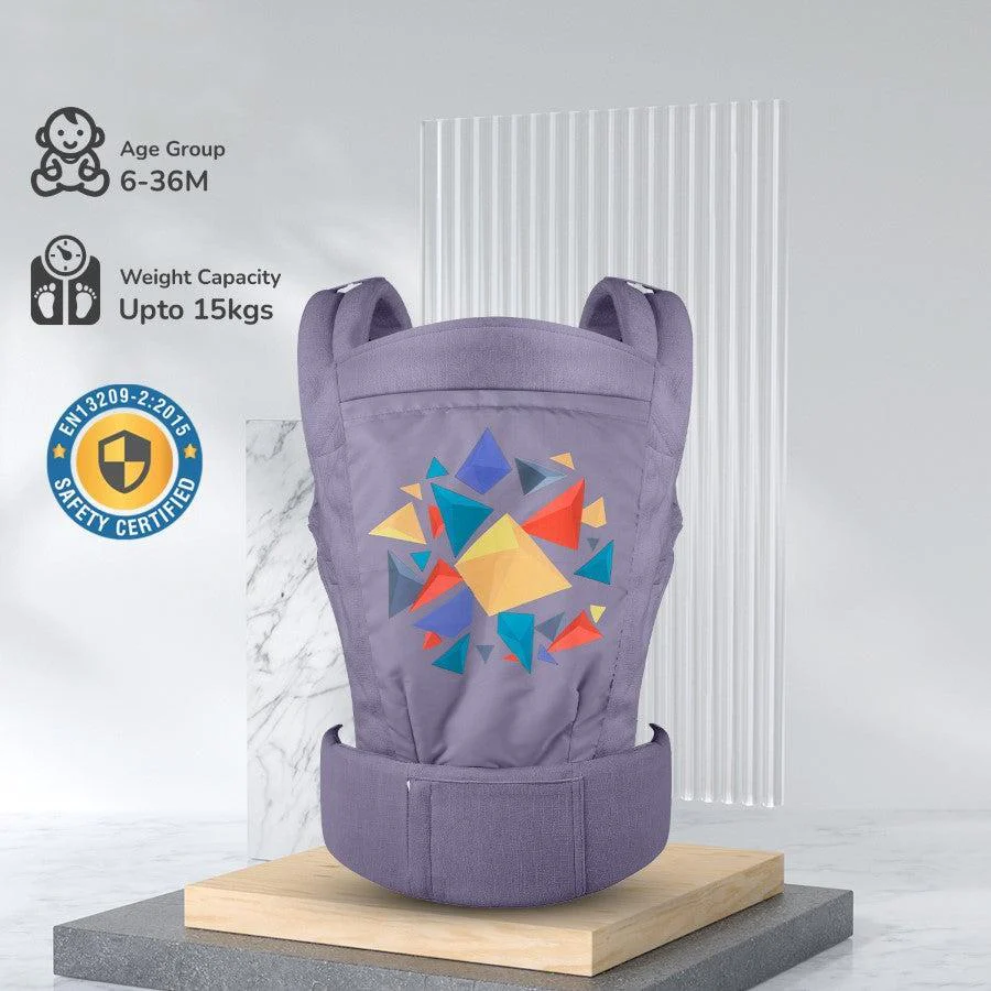 Hug Me Elite Baby Carrier Front & Back Carrier Position, Soft Linen Fabric, Wide Strap With Cap & Mobile Pocket - Dark Grey - Image 6