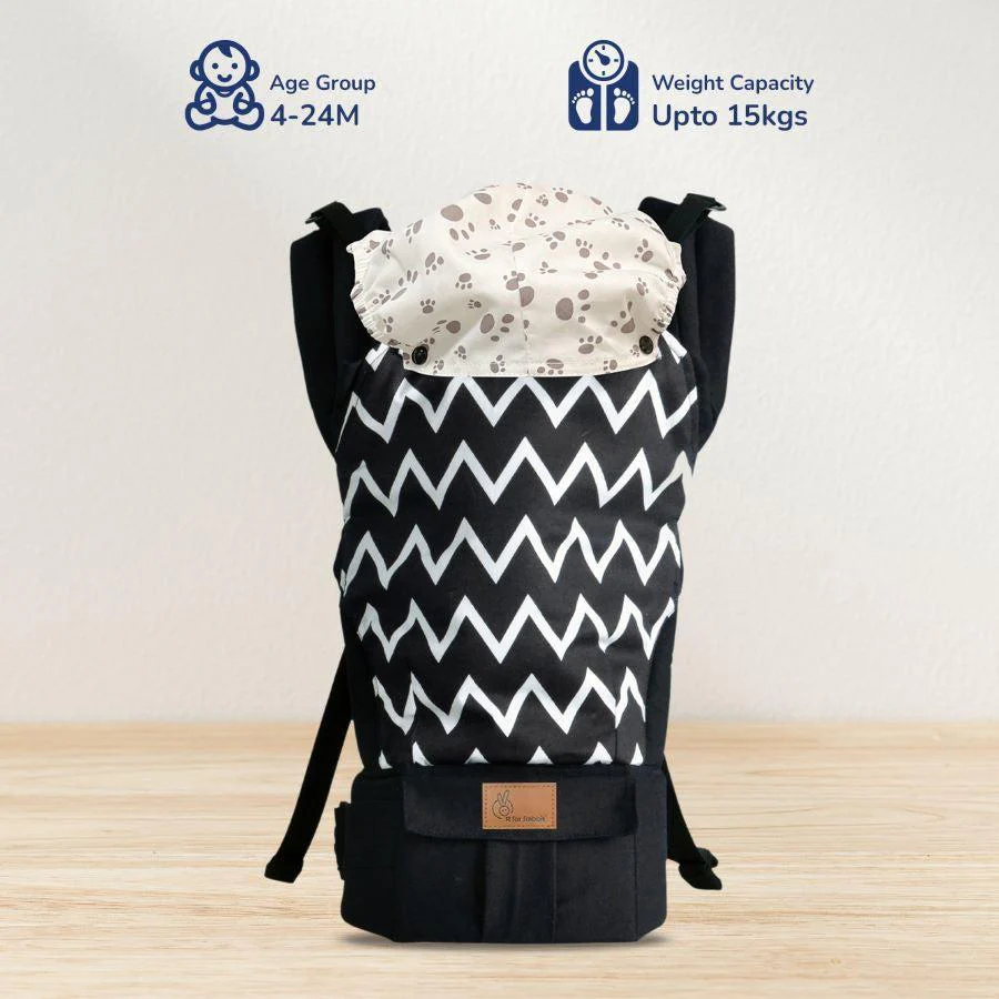 Hug Me Ergo 2-in-1 Baby Carrier with Ergonomic Support - Black - Image 6
