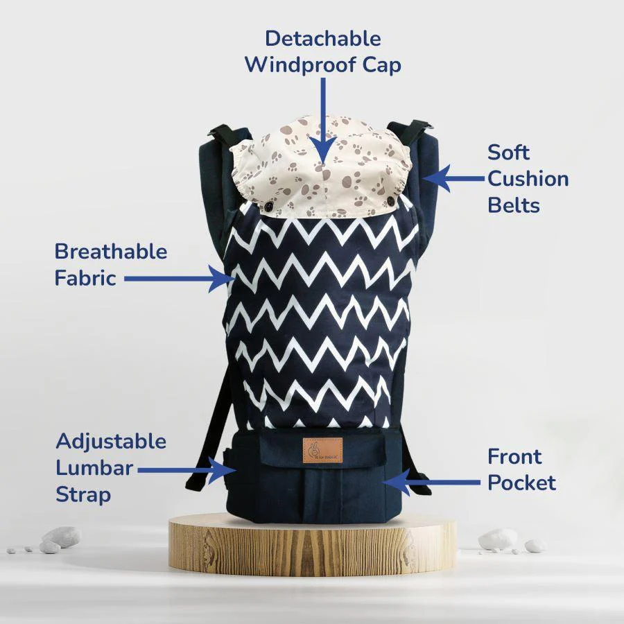 Hug Me Ergo 2-in-1 Baby Carrier with Ergonomic Support - Blue - Image 4