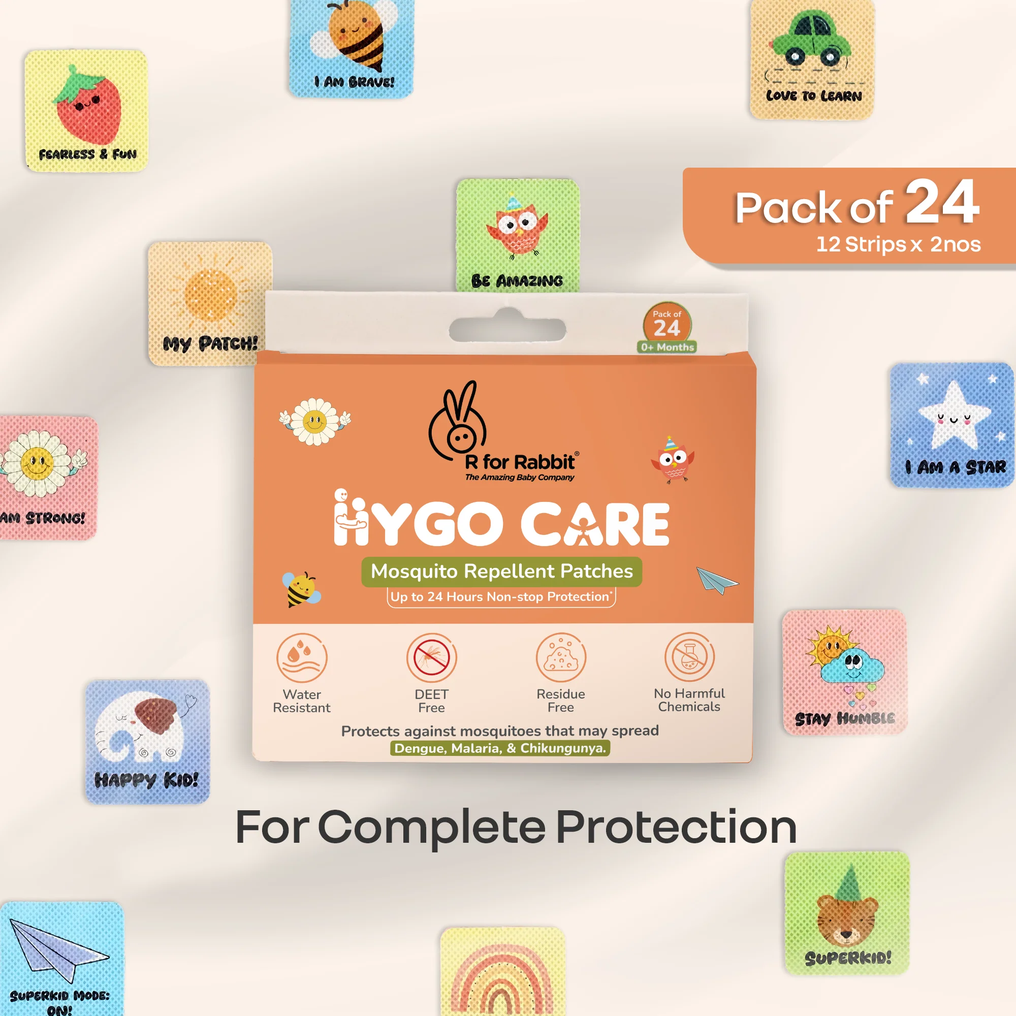 Hygo Care Mosquito Repellent Patches - Non-Toxic & DEET-Free Protection for Babies & Toddlers - White - Image 9