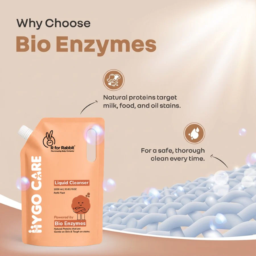 Hygo Care Liquid Cleanser Refill Pack 1000ml, Bio Enzyme Baby Bottle & Toy Cleanser - White - Image 3