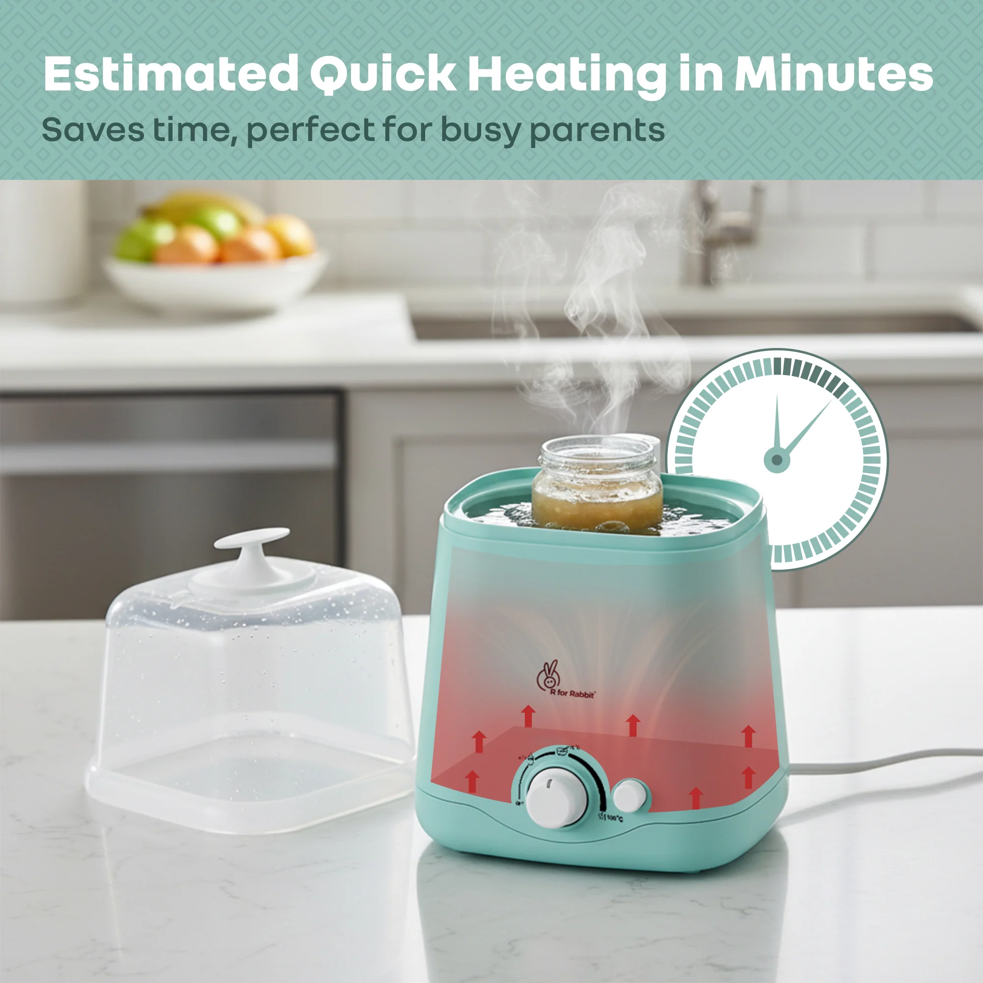 Hygo Smart 3-in-1 Bottle Warmer for Milk, Food & Bottle Sterilization - Sea Green - Image 4