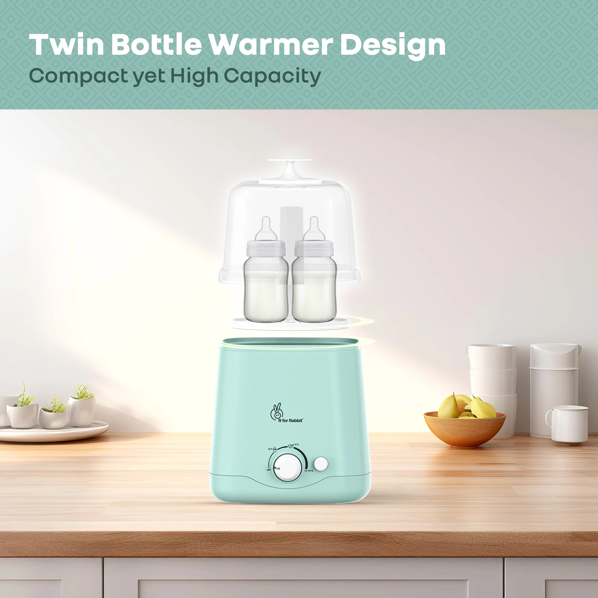 Hygo Smart 3-in-1 Bottle Warmer for Milk, Food & Bottle Sterilization - Sea Green - Image 7
