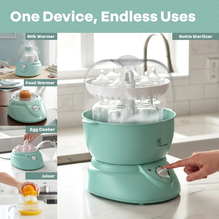 Hygo Smart 5-in-1 All-in-One Sterilizer for Bottles, Milk, Baby Food, Eggs & Juices - Sea Green - Image 2