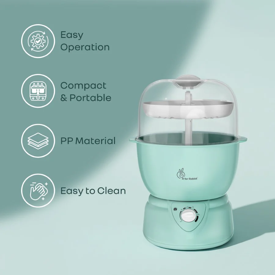 Hygo Smart 5-in-1 All-in-One Sterilizer for Bottles, Milk, Baby Food, Eggs & Juices - Sea Green - Image 5