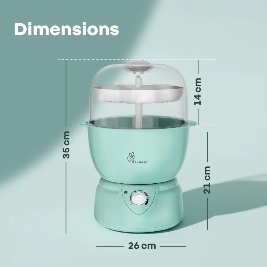 Hygo Smart 5-in-1 All-in-One Sterilizer for Bottles, Milk, Baby Food, Eggs & Juices - Sea Green - Image 8