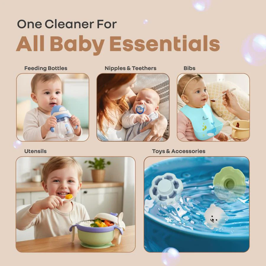 Hygo Care Baby Liquid Bottle Cleaner 1000ml, Safe for Feeding Bottles, Toys & Accessories - White - Image 4