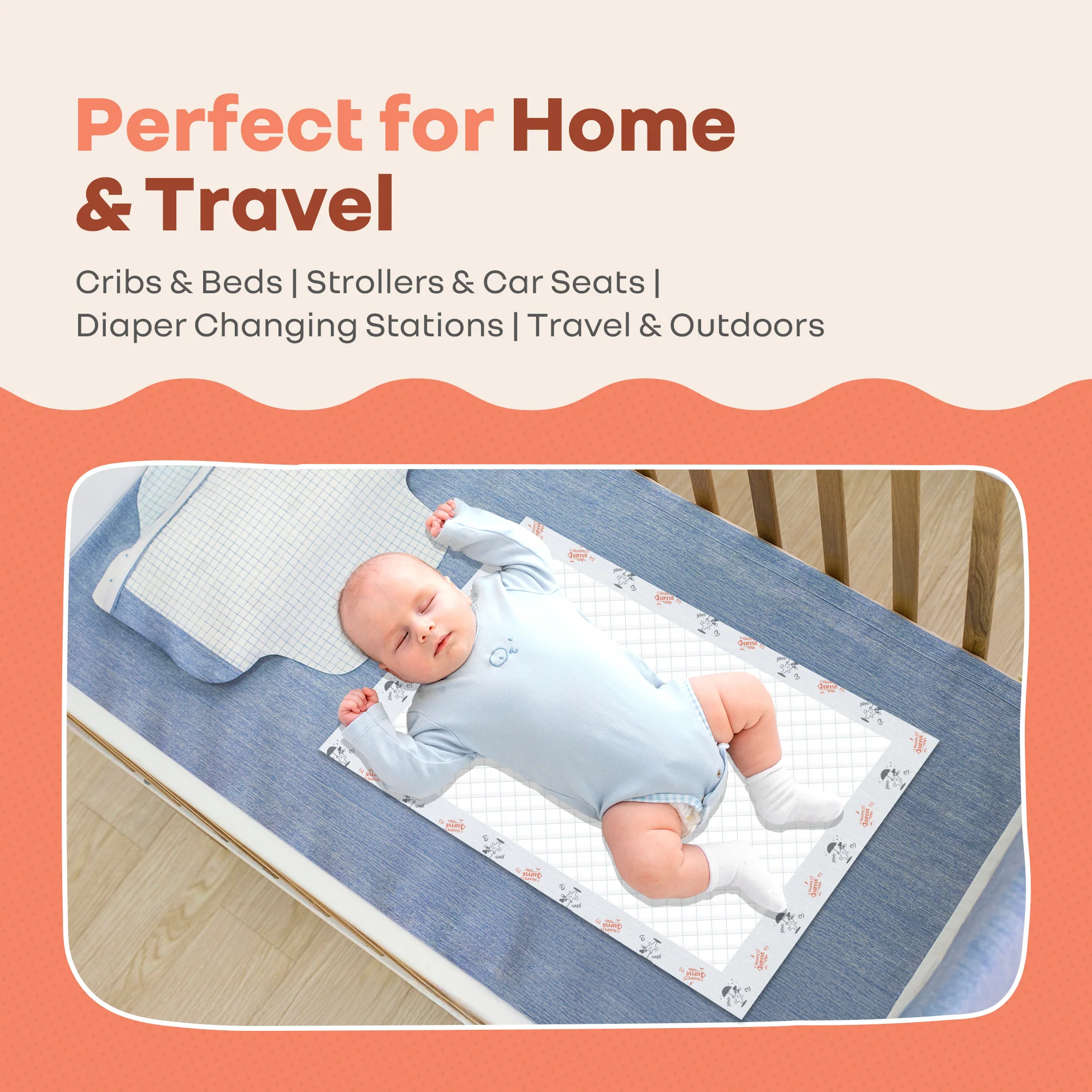 HygoMat – Soft, Anti-Bacterial & Leak-Proof Disposable Hygiene Mat for Babies - White Bunny Pack of 3 - Image 3
