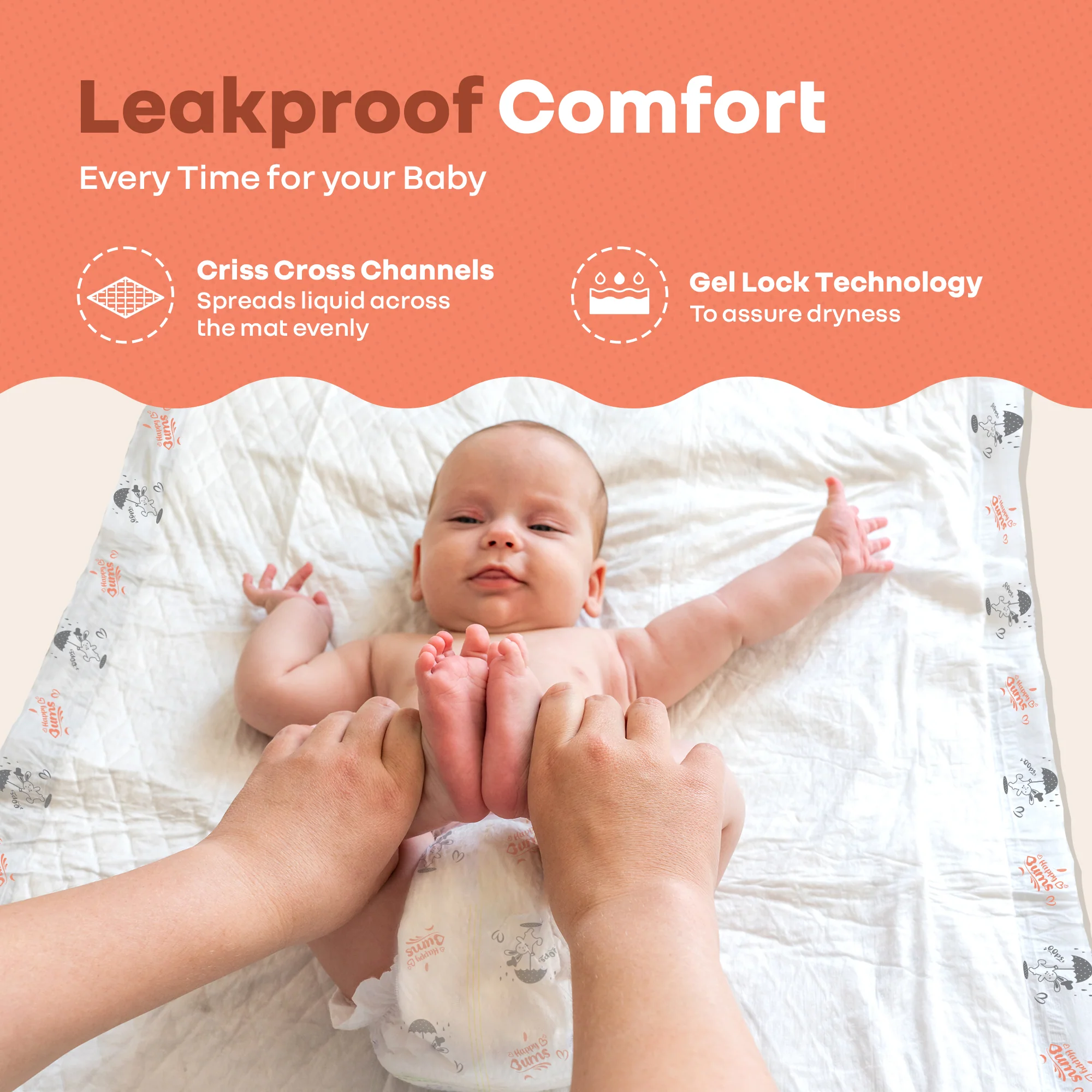 HygoMat – Soft, Anti-Bacterial & Leak-Proof Disposable Hygiene Mat for Babies - White Bunny Pack of 3 - Image 6