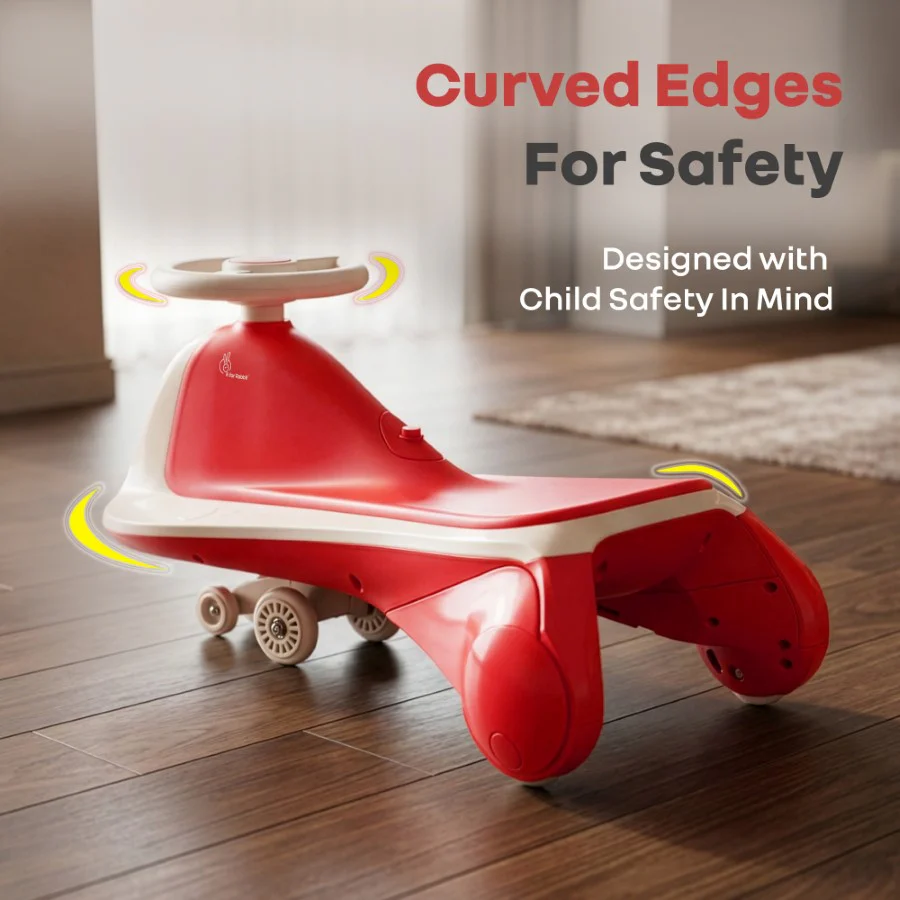 Iya Iya Sportz Ace Swing Car for Kids with BIS Certified Safety, ABEC 7 Bearings, Stable Triangular Structure & Ergonomic Steering (3+ Years) - Red Grey - Image 4