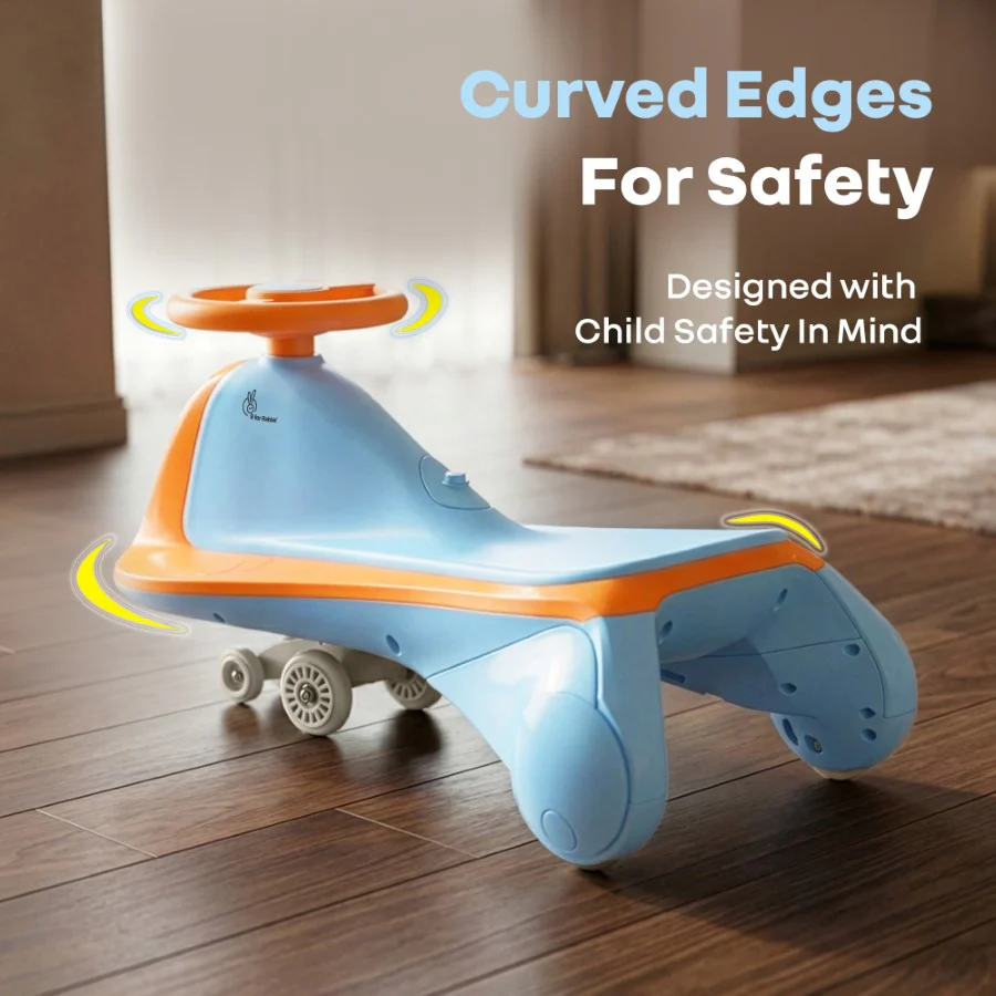Iya Iya Sportz Ace Swing Car for Kids with BIS Certified Safety, ABEC 7 Bearings, Stable Triangular Structure & Ergonomic Steering (3+ Years) - Blue Orange - Image 4