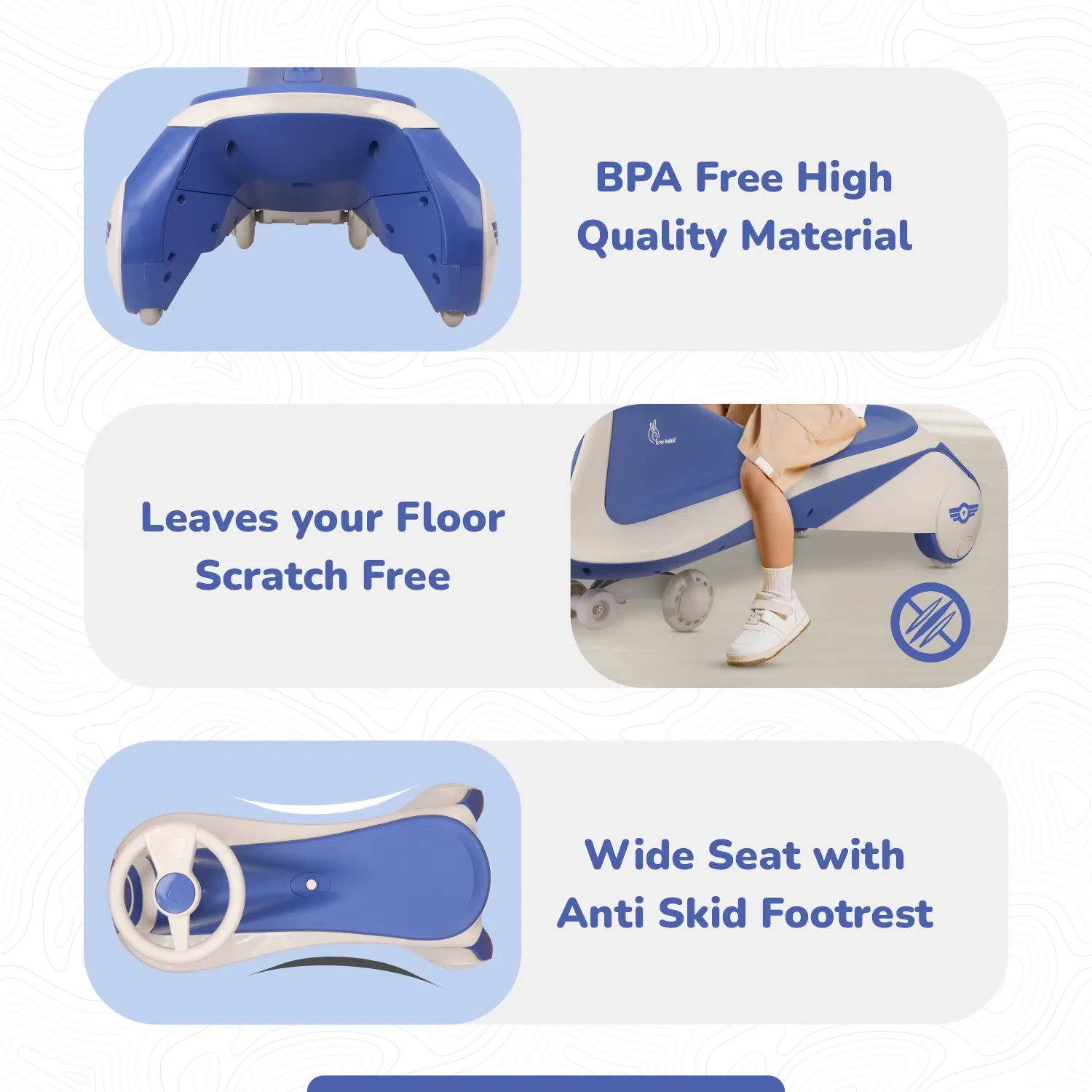 Iya Iya Sportz swing car for kids - Blue Grey - Image 6