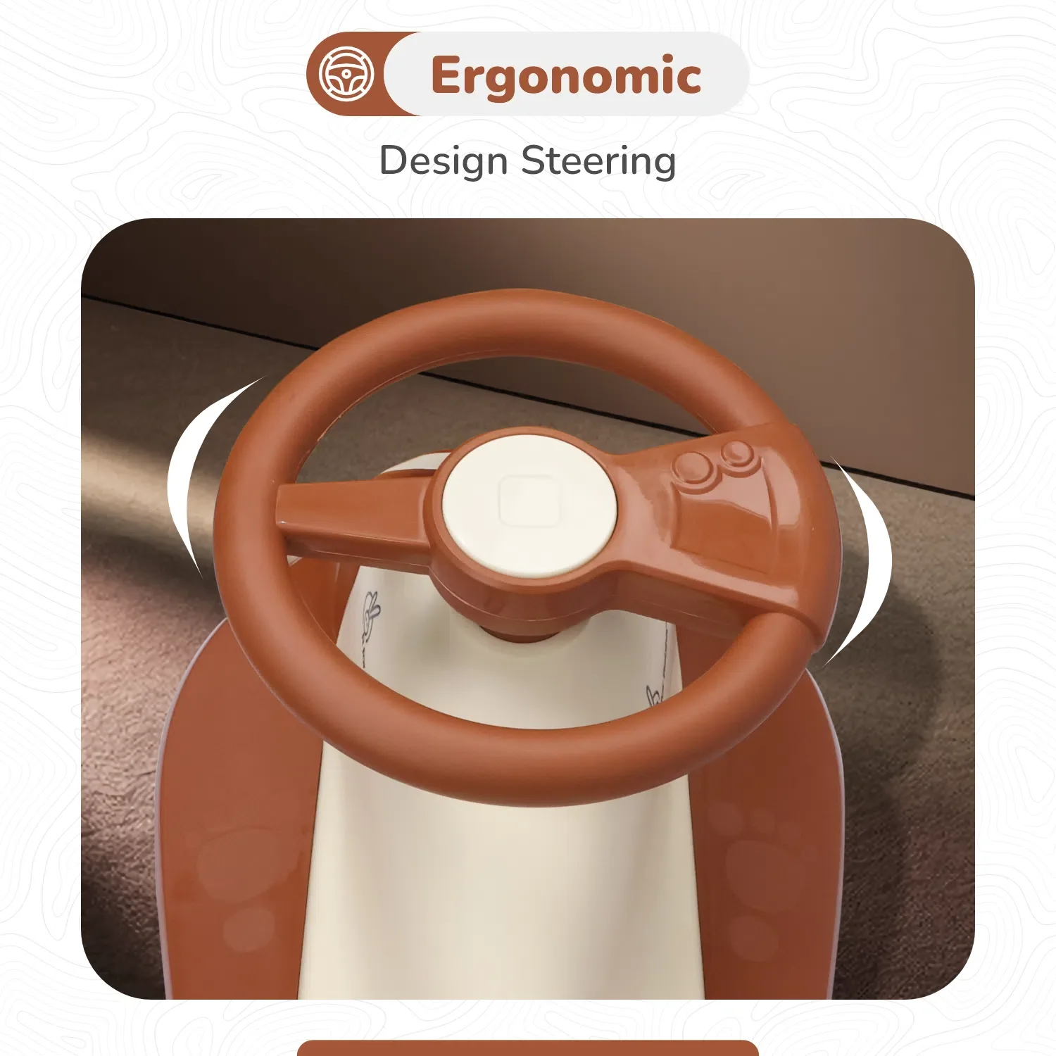 Iya Iya Sportz swing car for kids - Cream Brown - Image 5