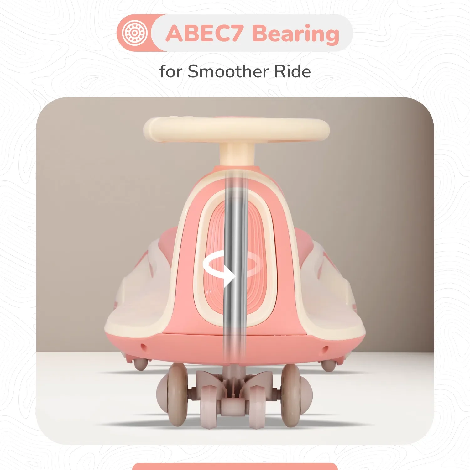 Iya Iya Sportz swing car for kids - Peach Grey - Image 4