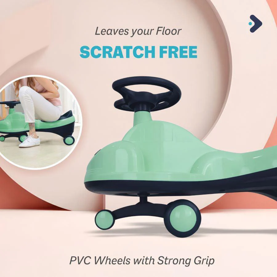 Iya Iya Zippy Swing Car For Kids - Sea Green - Image 2