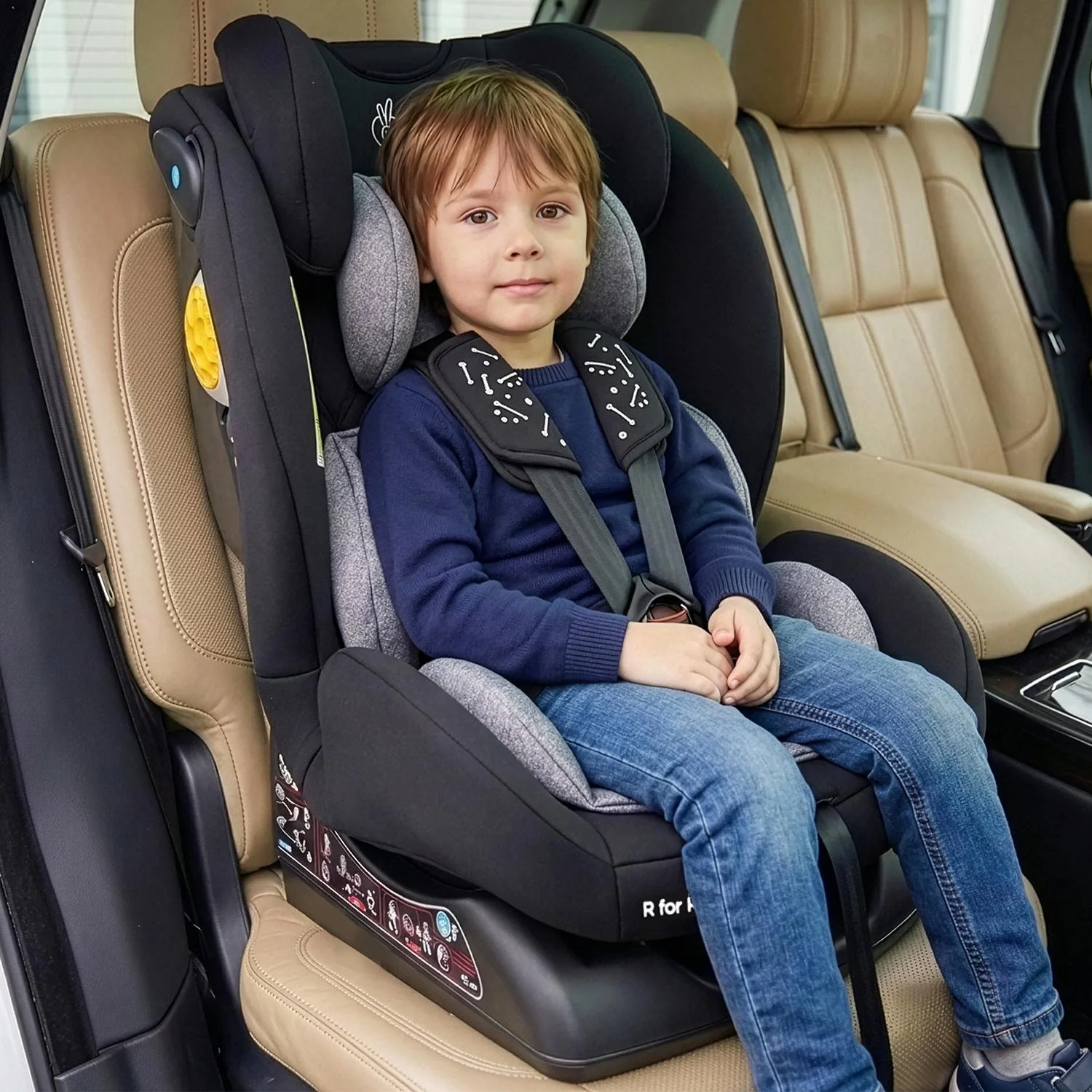Jack N Jill NXG Baby Car Seat With Advanced Side Impact Protection, Age Group 0 To 12 Years - Black Grey