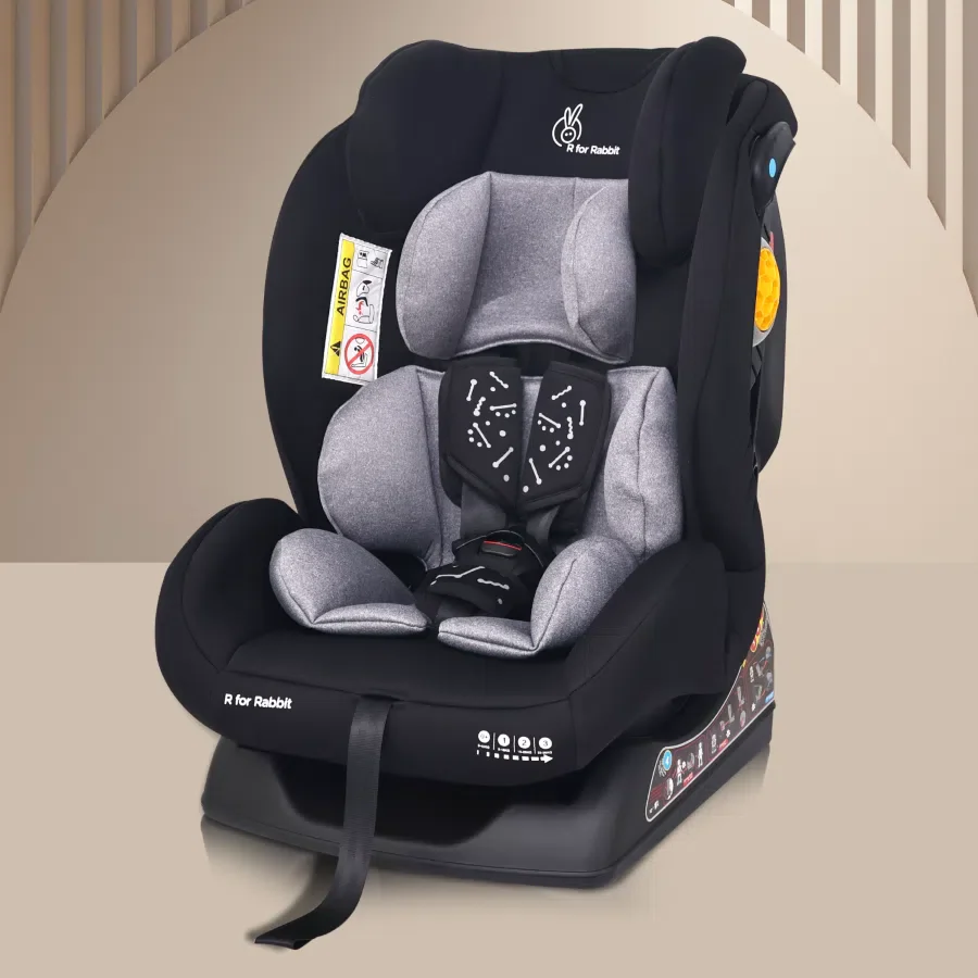 Jack N Jill NXG Baby Car Seat With Advanced Side Impact Protection, Age Group 0 To 12 Years - Black Grey - Image 2