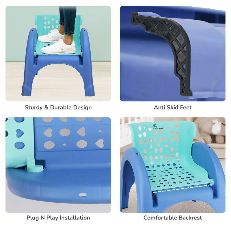 Jelly Bean 3 in 1 Multi-Functional Kids Chair - Green Blue - Image 5