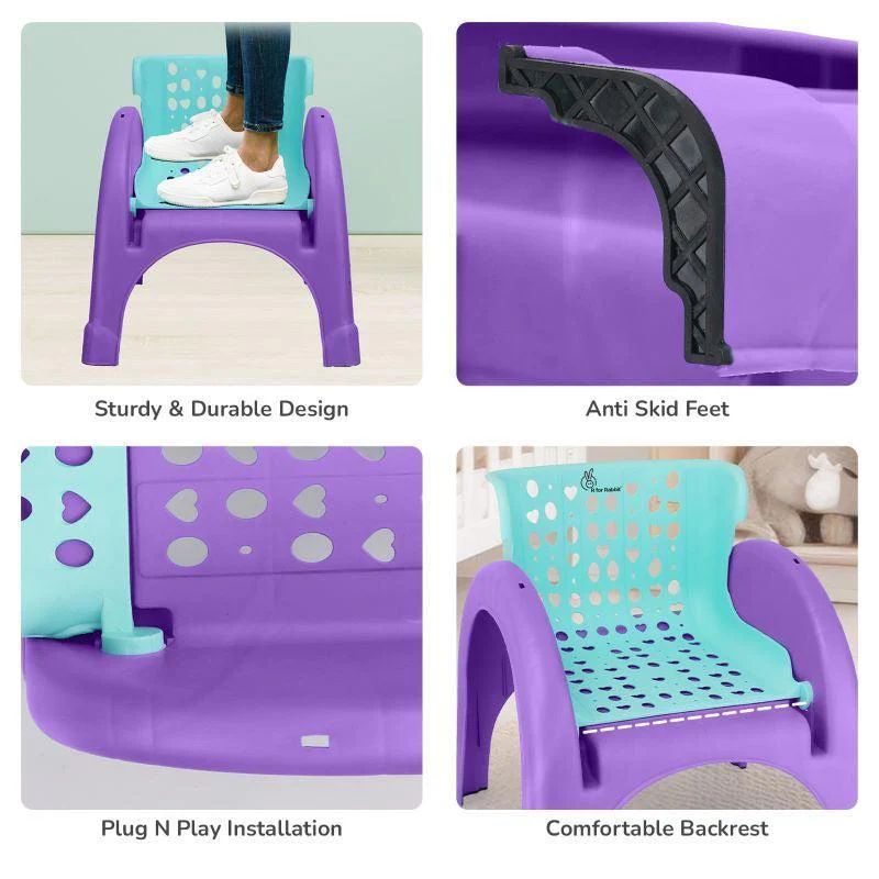 Jelly Bean 3 in 1 Multi-Functional Kids Chair - Green Purple - Image 5