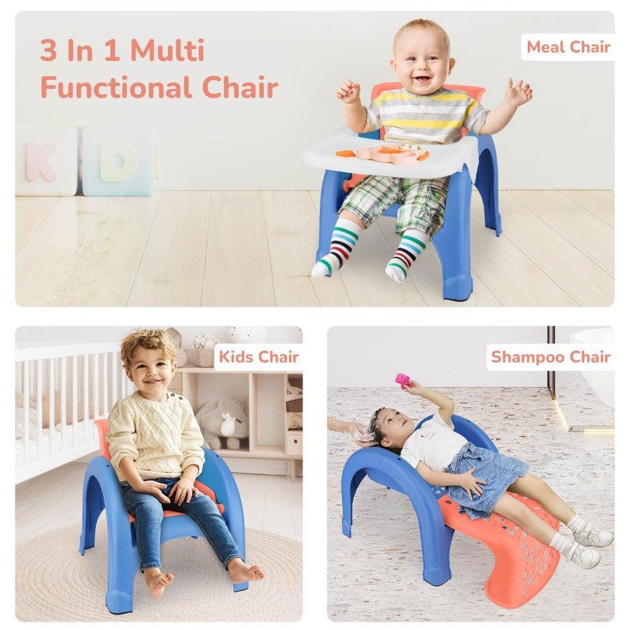 Jelly Bean 3 in 1 Multi-Functional Kids Chair - Orange Blue - Image 2