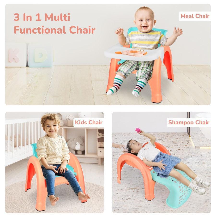 Jelly Bean 3 in 1 Multi-Functional Kids Chair - Peach Green - Image 2