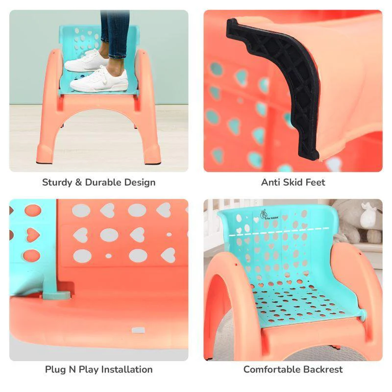 Jelly Bean 3 in 1 Multi-Functional Kids Chair - Peach Green - Image 5