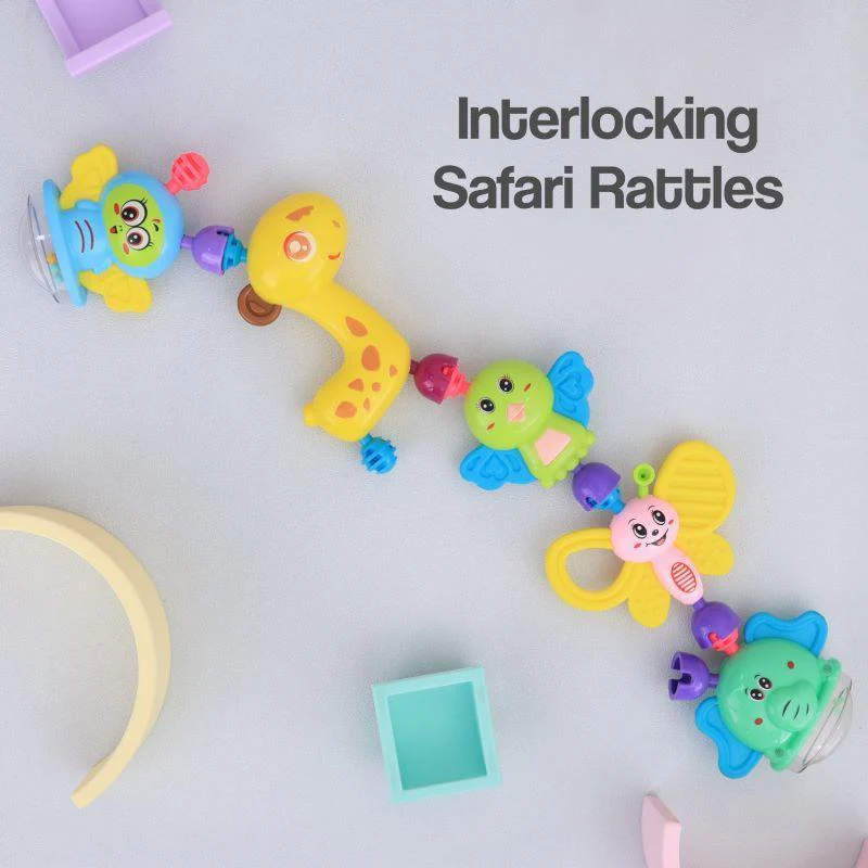 Jingle Safari Rattles BIS Certified for Safety - Set of 5 - BPA Free - Multicolor - Image 6
