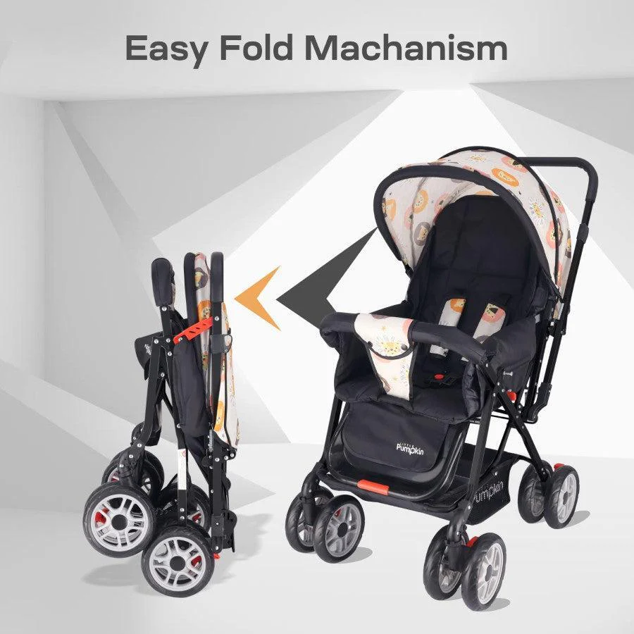 Kiddie Kingdom Baby Stroller With Personalized Name Plate - Black Safari - Image 4