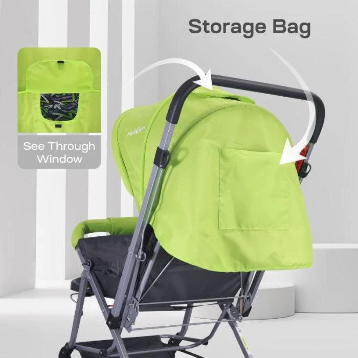 Kiddie Kingdom Baby Stroller With Personalized Name Plate - Green Black - Image 7