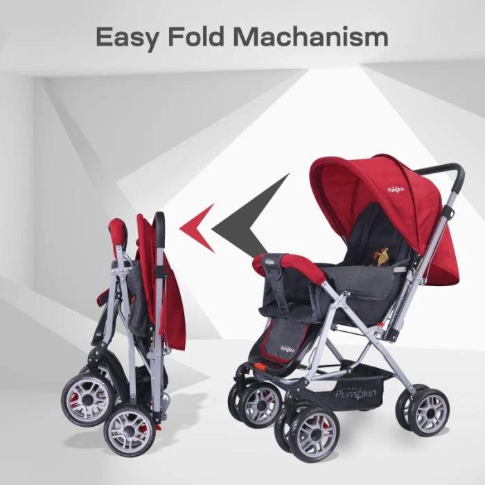 Kiddie Kingdom Baby Stroller With Personalized Name Plate - Red - Image 4