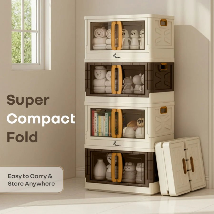 Kiddo Korner Pod Kids Storage Organizer Set of 4 – 20L Each - Beige Brown - Image 5