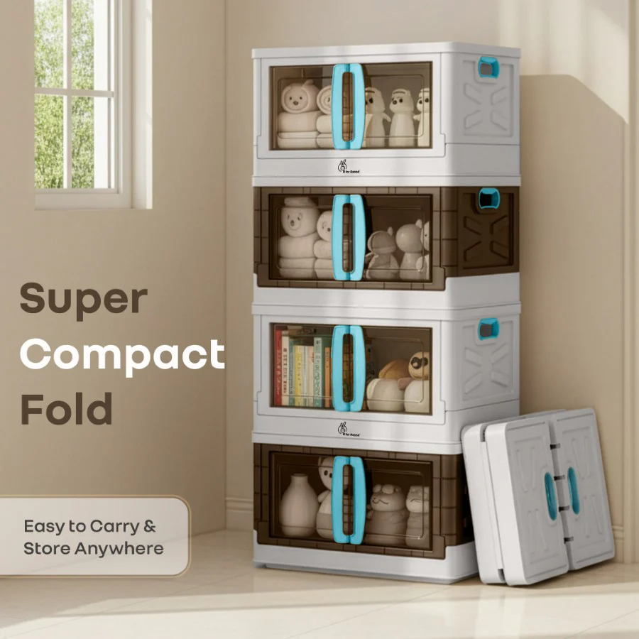 Kiddo Korner Pod Kids Storage Organizer Set of 4 – 20L Each - White Blue - Image 5