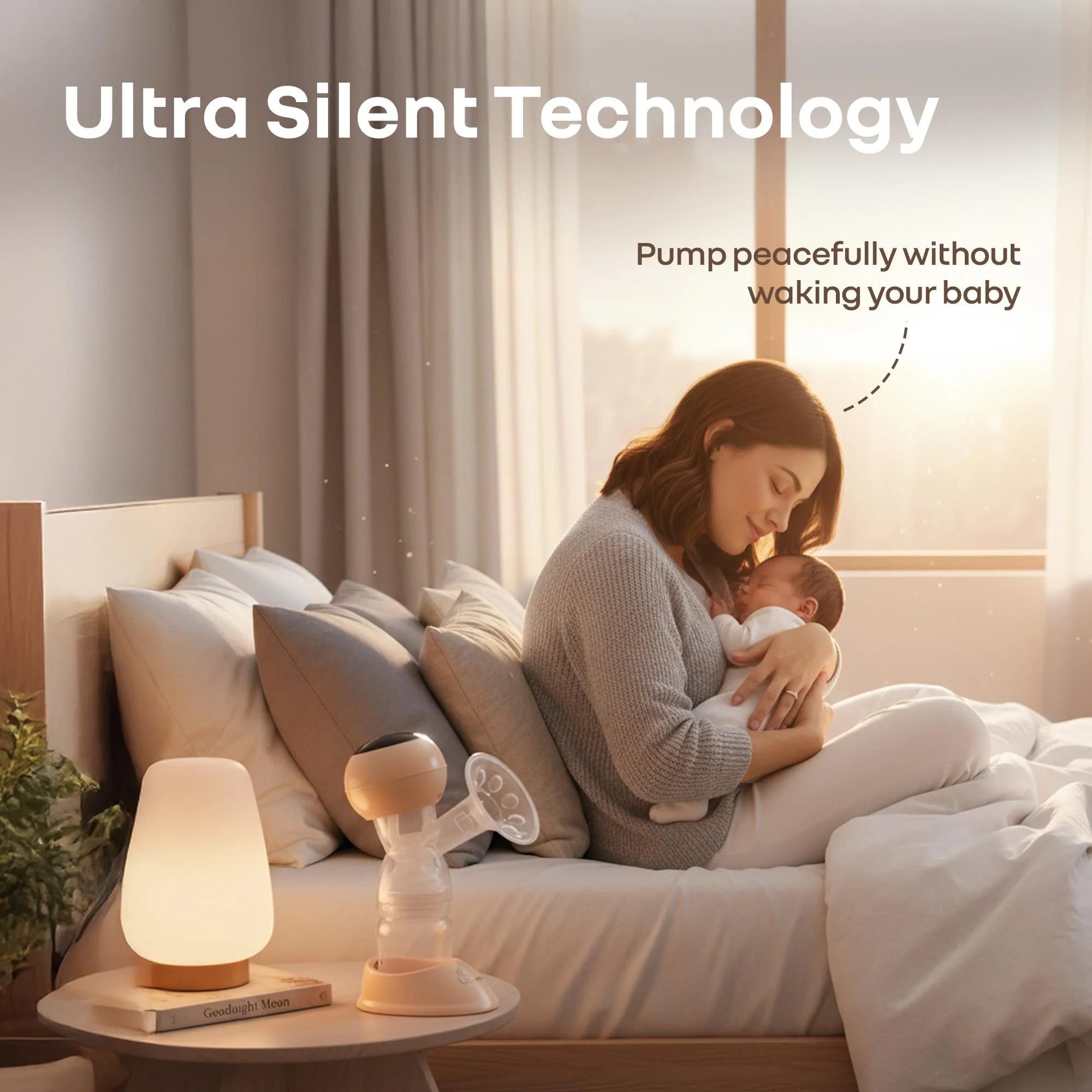 Lactella Comfort Breast Pump With Dual Modes, 9 Levels & LED Display & USB charging - Peach - Image 5