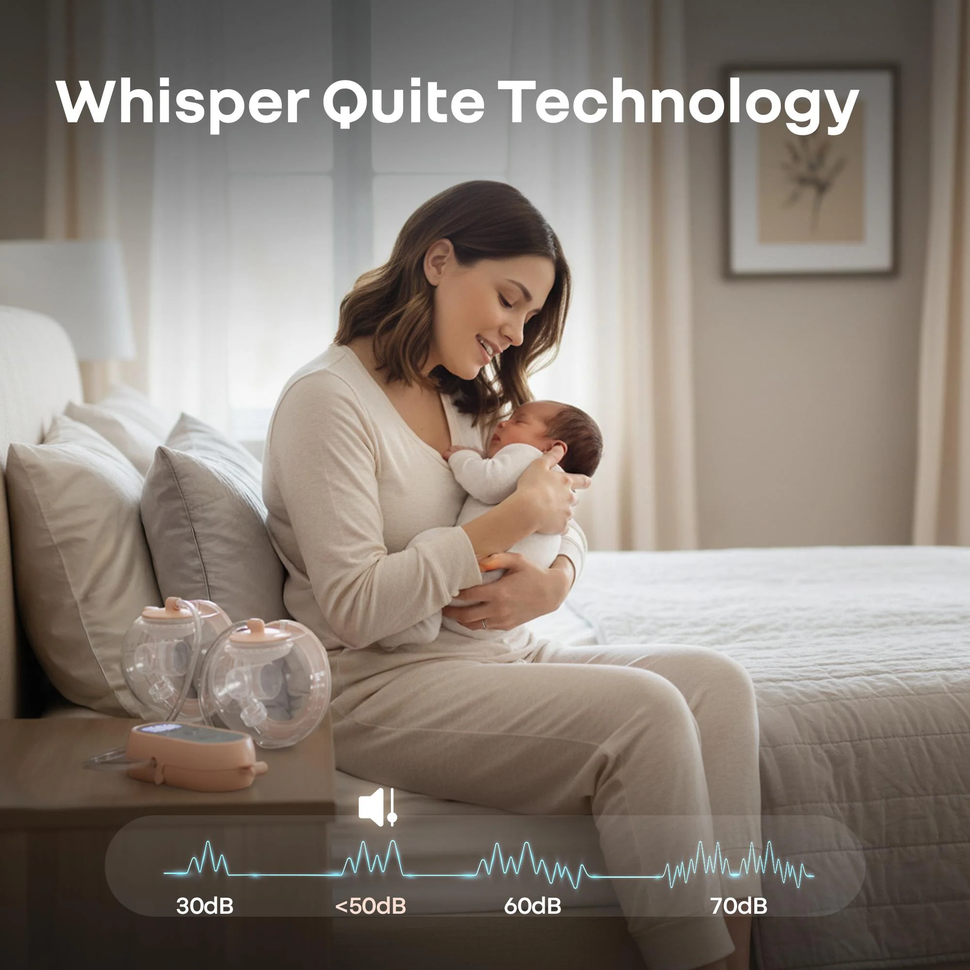 Lactella Duo Smart Breast Pump for Modern Moms With 4 modes, 9 Levels & Anti-Backflow - Peach - Image 7