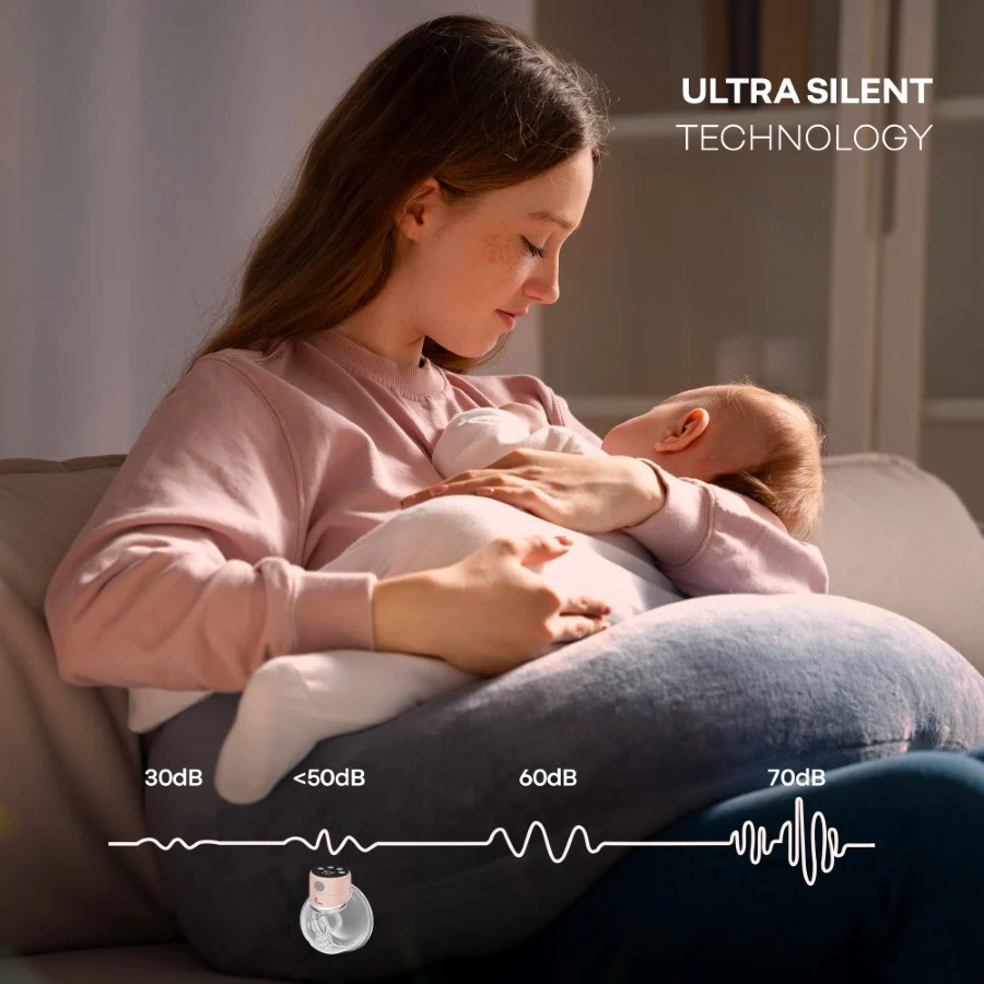 Lactella Flexi Breast Pump - Hands-Free & Rechargeable with 180ml Milk Container - Peach - Image 8